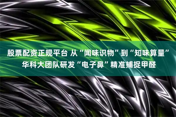 股票配资正规平台 从“闻味识物”到“知味算量” 华科大团队研发“电子鼻”精准捕捉甲醛